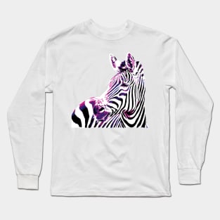 Hot Zebra Digital Painting Long Sleeve T-Shirt